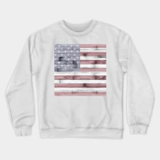 Rustic Red White Blue Wood USA flag Crewneck Sweatshirt